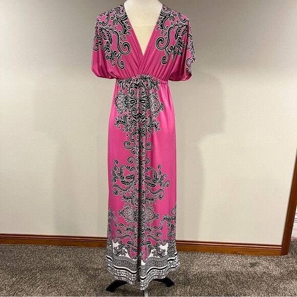 Just Love short sleeve pink Maxi Dress size medium - Picture 6 of 13